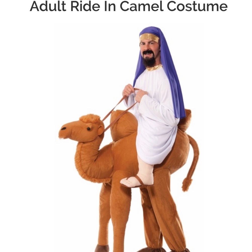 Adult ride in camel Halloween costume